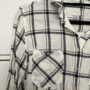 Target brand black and white checkered button up